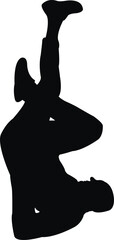 a man making exercise, body silhouette vector