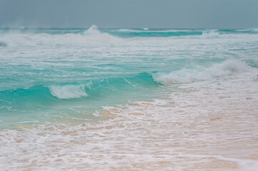 Close-Up of Ocean Waves in Cancun