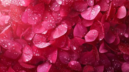 Bright pink bougainvillea flowers shining with small water drops, vivid tropical background generative ai