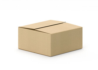 empty Brown Paper mailing box cardboard box isolated on white background