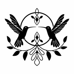 flying love bird silhouette