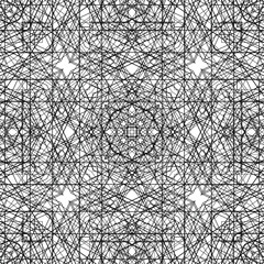 seamless op art creative geometric pattern, ornament, modern art lines black and white background, fashion print, vector decorative texture