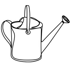 Watering can in continuous one line art drawing © Noppharat