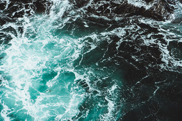 Big waves crashing the coast on faroe island