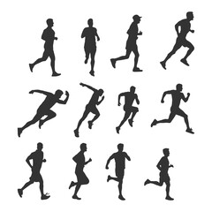 Collection of Tropical Green Leaves Isolated on White Background