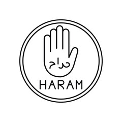 Haram color icon. Muslim religion.