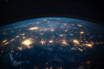 Obraz premium Earth City Lights at Night from Space9