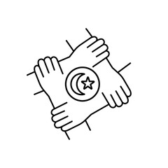 Ummah color icon. Muslim religion.