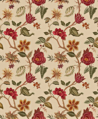 allover flower and geometrical  allover seanless design for printing