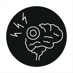 Concussions line color icon. Household injuries sign for web page
