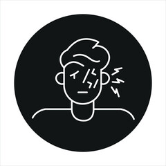 Eye injuries line color icon. Household injuries sign for web page