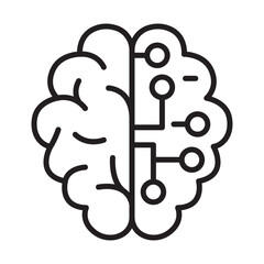 Machine Learning Icon – ML Algorithms for Data Analysis and Security- Editable stroke vector line icon