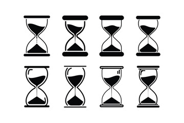 Hourglass icon set bundle vector illustrator