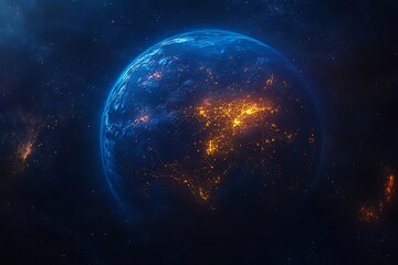 Obraz premium Earth at Night Glowing Cities from Space1