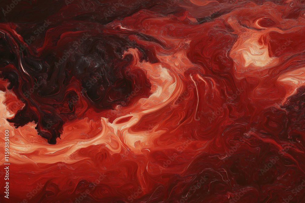 Poster a river of molten lava-inspired textures with fiery reds and oranges