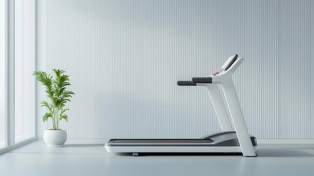 AIenhanced smart treadmill for adaptive physical therapy, ergonomic design, sleek clinic