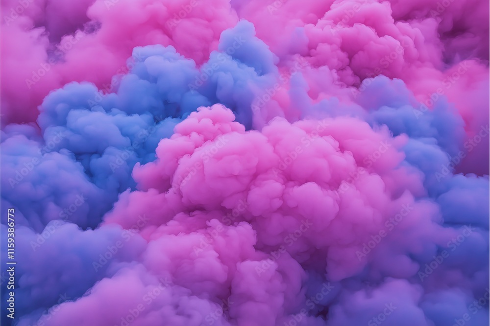 Aufkleber abstract clouds of smoke in vibrant magenta and cyan tones