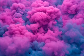 Fototapeta premium Abstract clouds of smoke in vibrant magenta and cyan tones