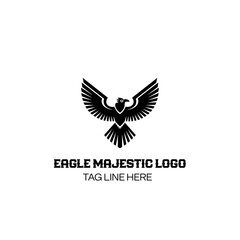 Obraz premium Eagle Majestic Logo 2 Eagle Logo. The logo is a fierce, vibrant, soaring eagle. Use the colors blue and gold. Make the colors vibrant and exciting. 