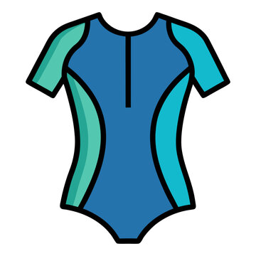 blue swimsuit with teal accents clip art preview