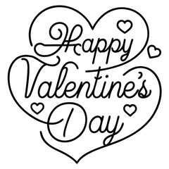 Happy valentine day typography design