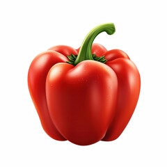Realistic fresh red bell pepper isolated on transparent background Generative Ai.
