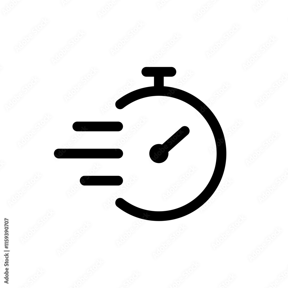 Wall mural quick time icon. rapid line symbol. countdown timer icon. speed time vector icon isolated on white b