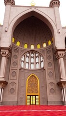 Obraz premium illustration of amazing architecture design of muslim mosque 