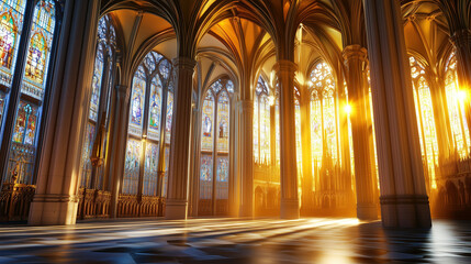 Obraz premium A sun-drenched Gothic palace