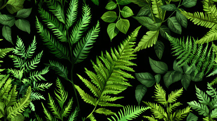 Obraz premium greenery watercolor botanical fern