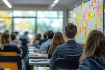 Fototapeta premium Classroom Workshop Conference Rows Blurred Background