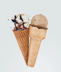 two varied  Ice- cream cones