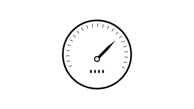 Digital Circle speed meter animation, meter Speed Animation or speed test tachometer, Creative speed meter concept, speedometer kilometer 4k video, black color with white background