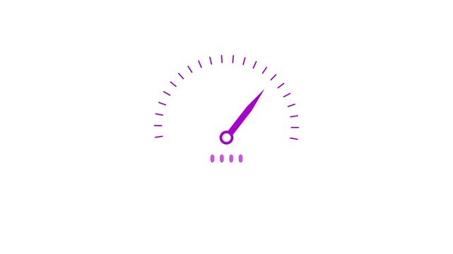 Digital Circle speed meter animation, meter Speed Animation or speed test tachometer, Creative speed meter concept, speedometer kilometer 4k video, Pink color with white background