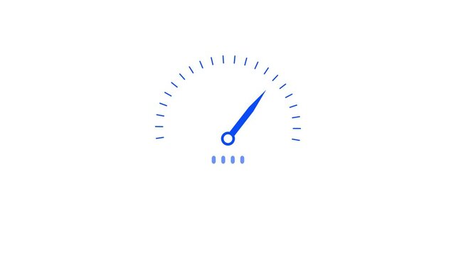 Digital Circle speed meter animation, meter Speed Animation or speed test tachometer, Creative speed meter concept, speedometer kilometer 4k video, Blue color with white background