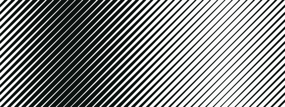 Black diagonal gradient background. Parallel slanting line. Angle of thick and thin strips. Retro manga backdrop for wallpaper, cover, website, poster.