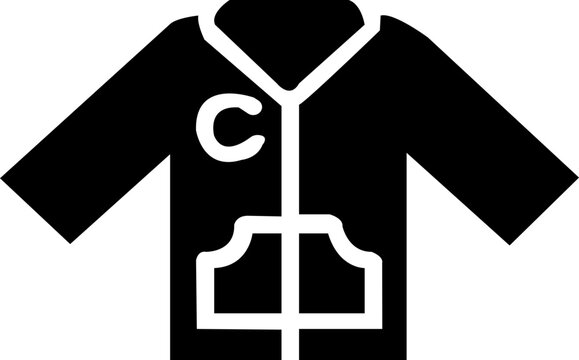 black hoodie with white details and letter c clip art preview