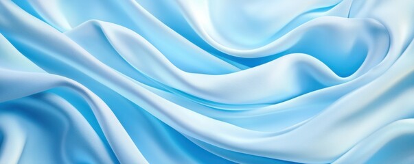 Fototapeta premium Flowing blue satin fabric textile design soft textile environment abstract viewpoint elegance concept