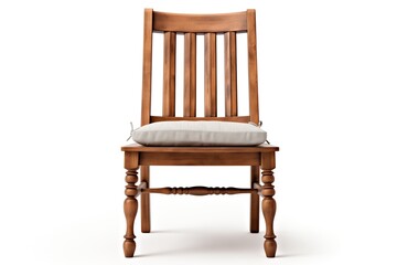Classic wooden chair with a soft cushion, perfect for comfortable seating in any home decor.