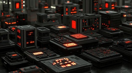 Cyberpunk Cityscape: A Digital Metropolis of glowing circuits and futuristic architecture