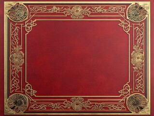 Traditional Chinese Red Frame with Gold Accents and Elegant Design