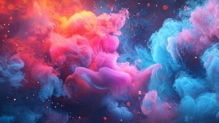 Fototapeta premium Colorful abstract clouds blending vibrant hues