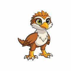 Cartoon Osprey Vector Illustration with White Background – Fun and Detailed Design