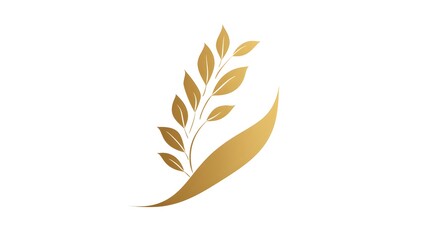 Golden Branch with Elegant Leaves Design