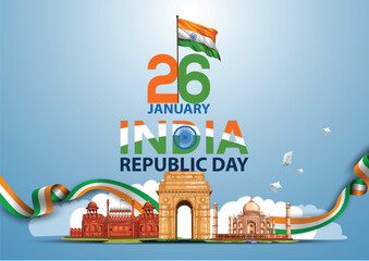 happy republic day India greetings. abstract vector illustration design.