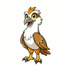 Cartoon Osprey Vector Illustration with White Background – Fun and Detailed Design