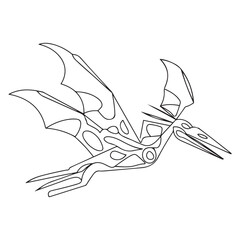 Pteranodon line art vector drawing © firoz