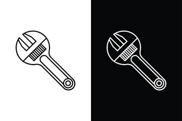 Adjustable Wrench icon vector on White Background ,Vector Art Illustration on white background.