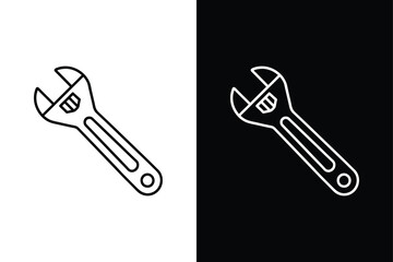 Adjustable Wrench icon vector on White Background ,Vector Art Illustration on white background.