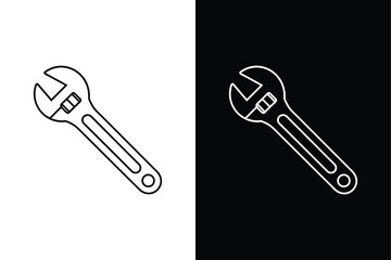 Adjustable Wrench icon vector on White Background ,Vector Art Illustration on white background.